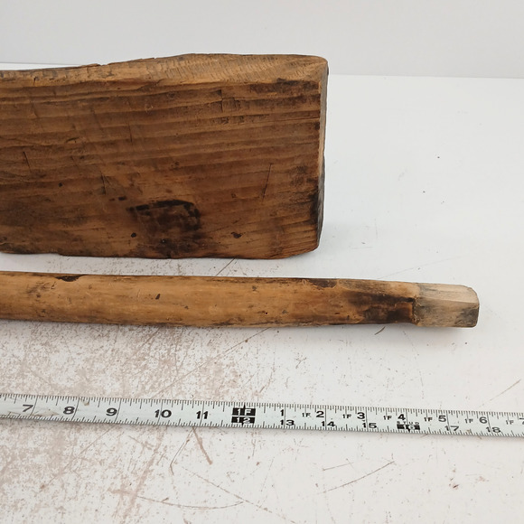 Vintage Korean Folk Art Wooden Bell Sculpture Rustic Home Decor - Picture 9 of 12